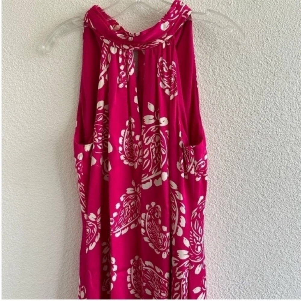 Milly Adrian Floral Paisley Halter Midi Dress Pink - Picture 4 of 8